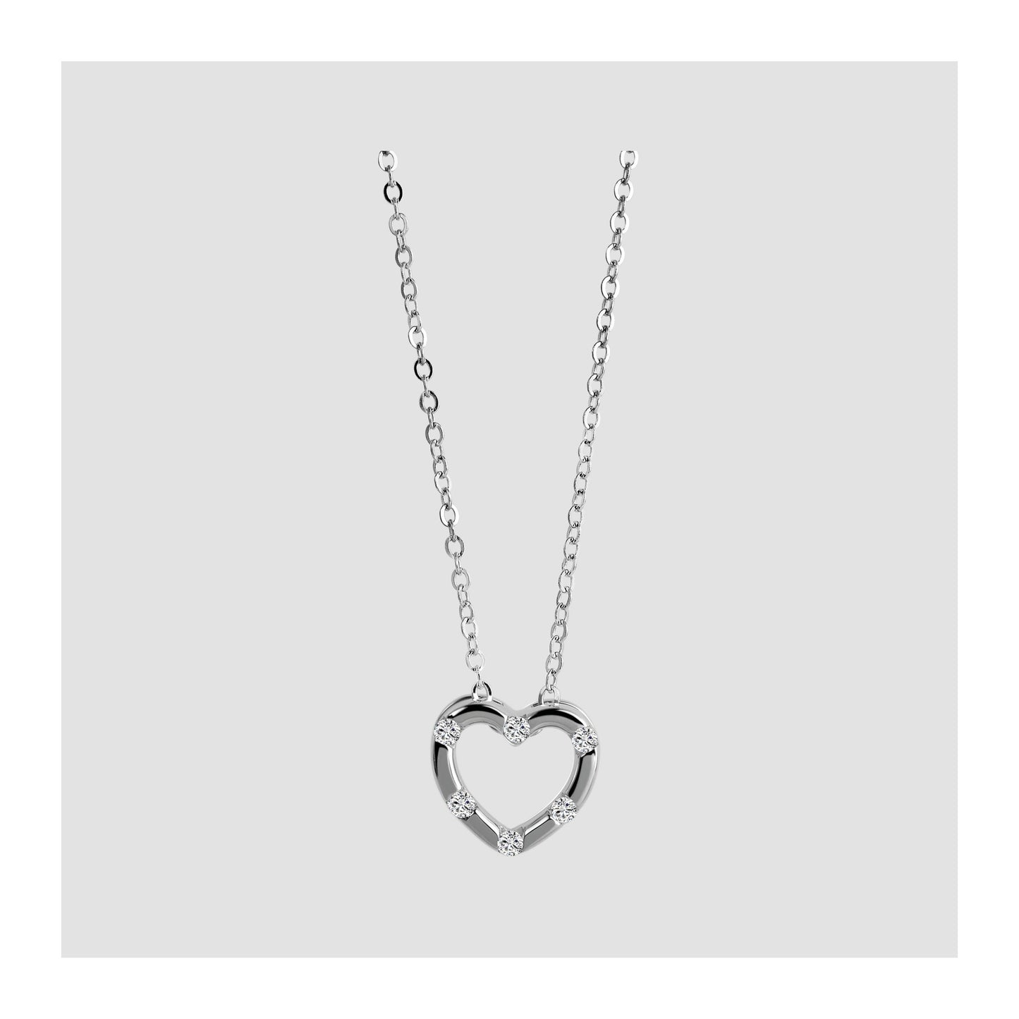Damen Halskette mit Anhänger – Herz aus 925 Silber