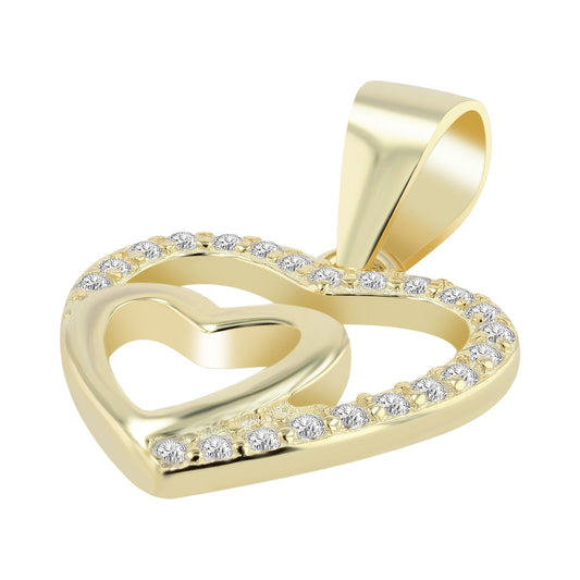 Damen Anhänger – Herz Herzanhänger aus 925 Silber mit Zirkonia