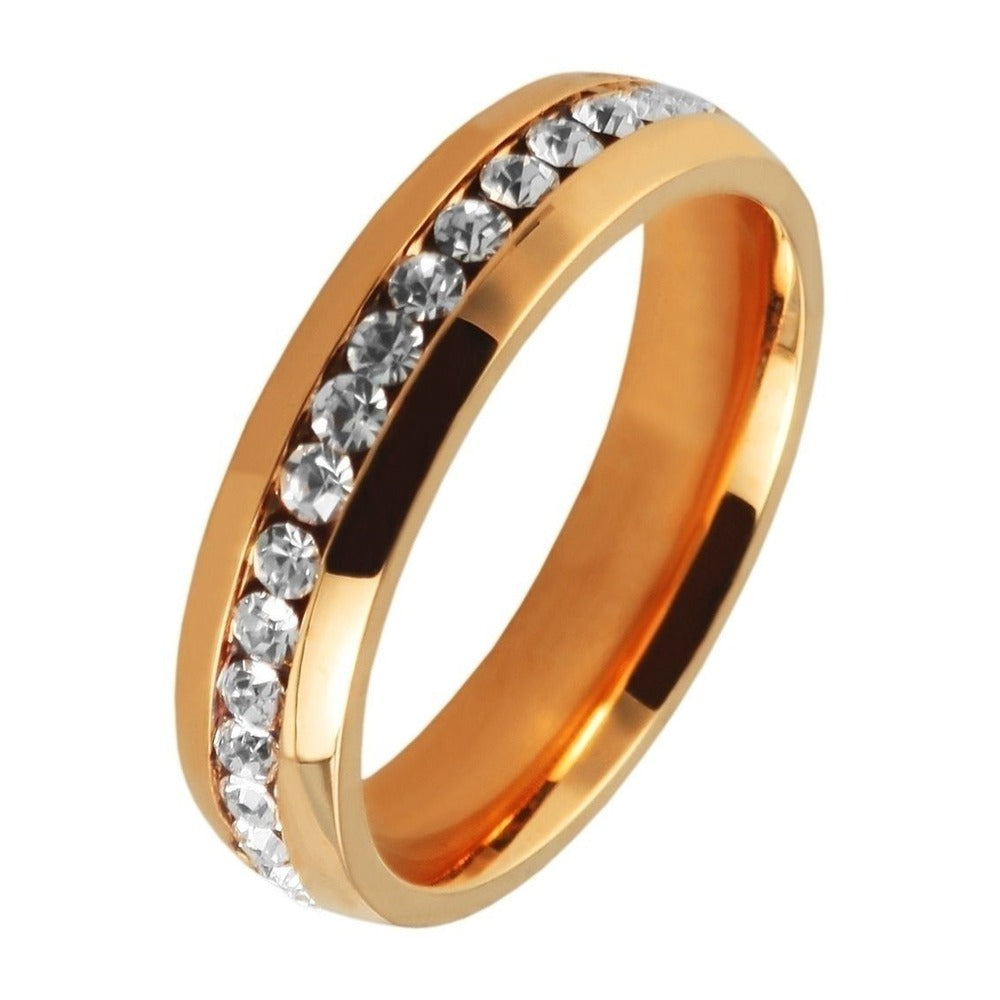 Damen Ring aus Edelstahl mit Strass Steinchen