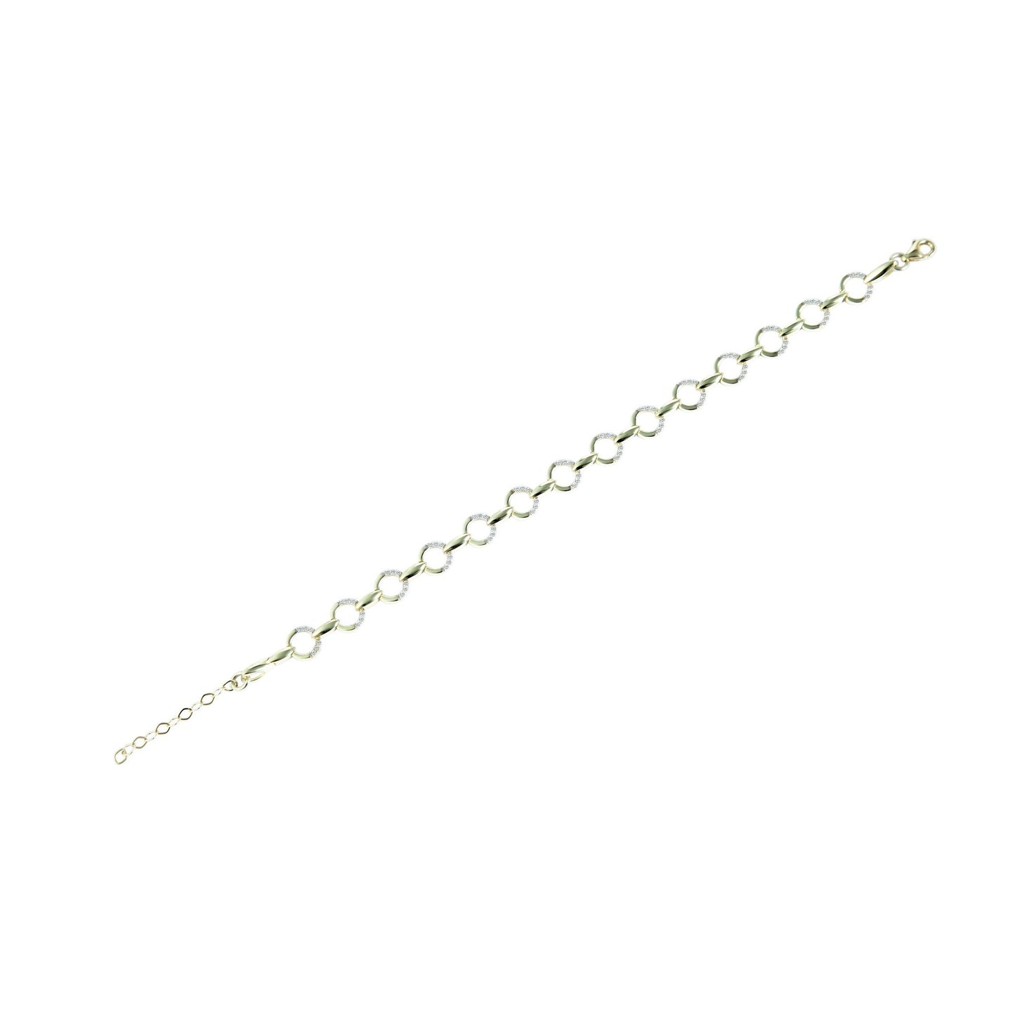Damen Armband aus 333 Gold mit Zirkonia 17 cm