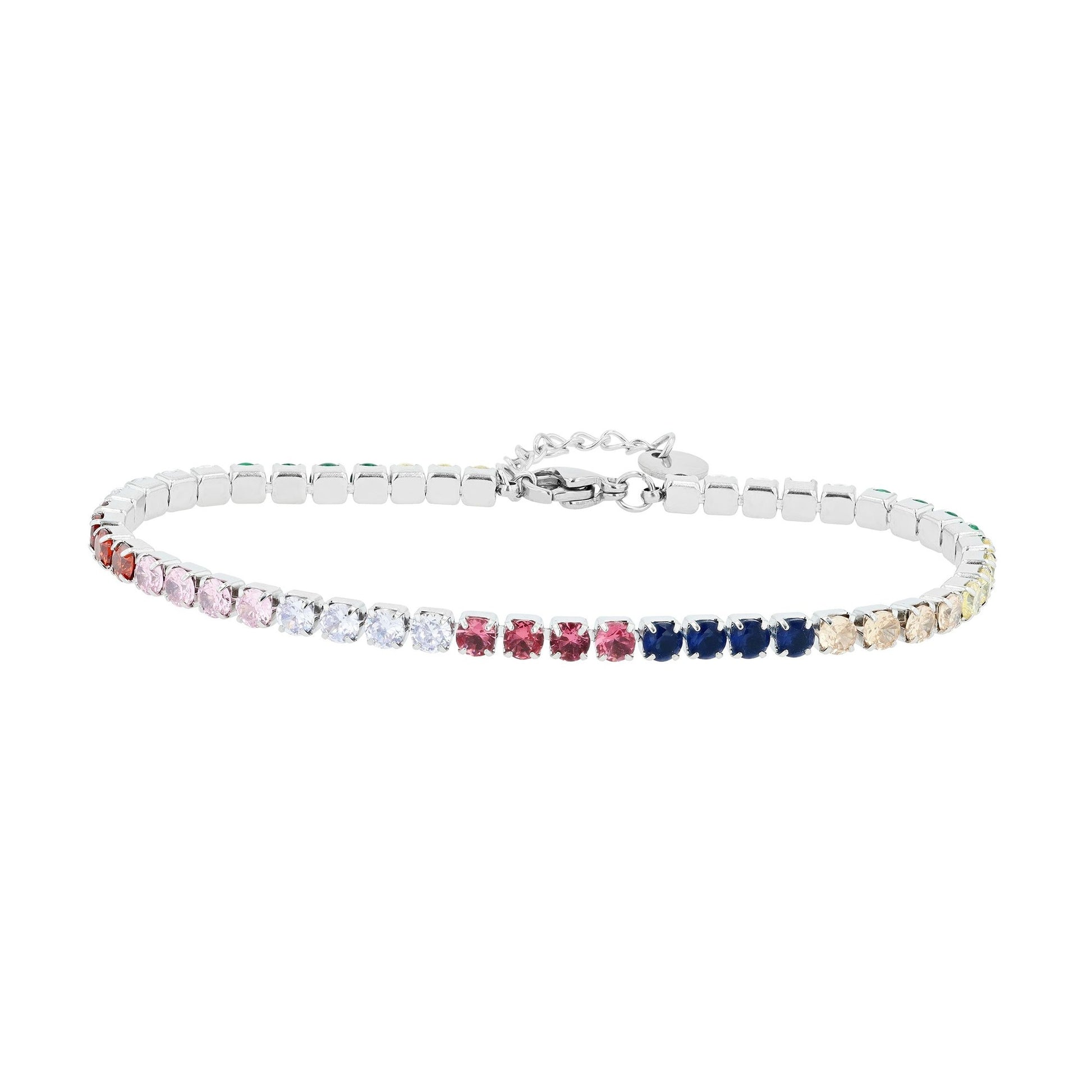 Damen Armband aus Edelstahl mit Strass Steinchen 17 cm