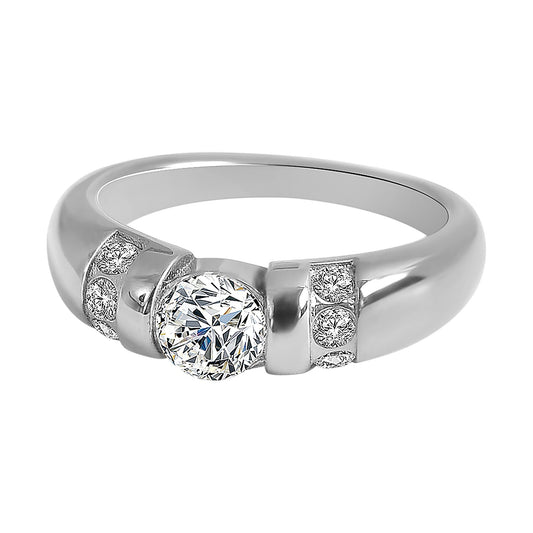 Damen Ring aus Edelstahl mit Zirkonia