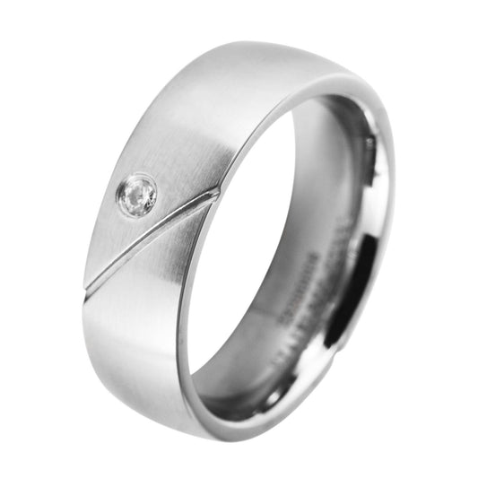 Damen Ring aus Edelstahl mit Strass Steinchen