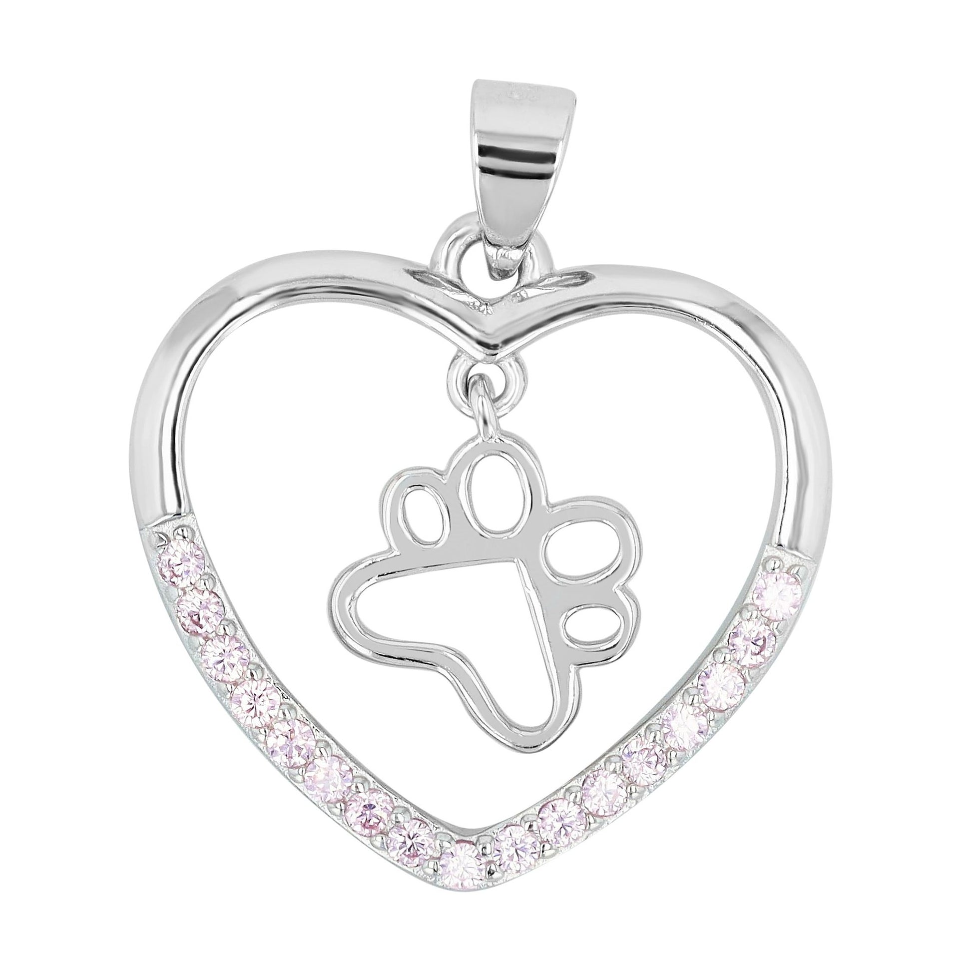Damen Anhänger – Herz Herzanhänger aus 925 Silber mit Zirkonia