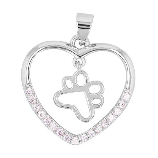 Damen Anhänger – Herz Herzanhänger aus 925 Silber mit Zirkonia