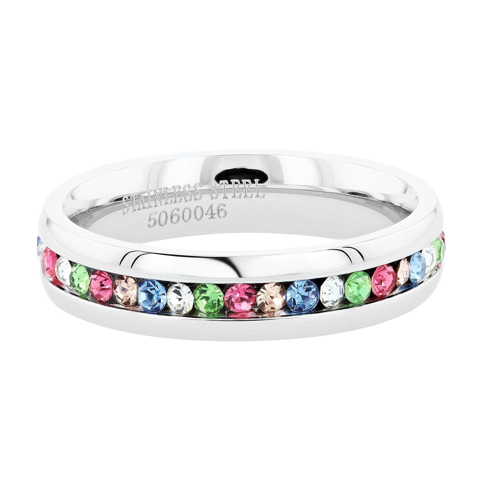 Damen Ring aus Edelstahl mit Strass Steinchen
