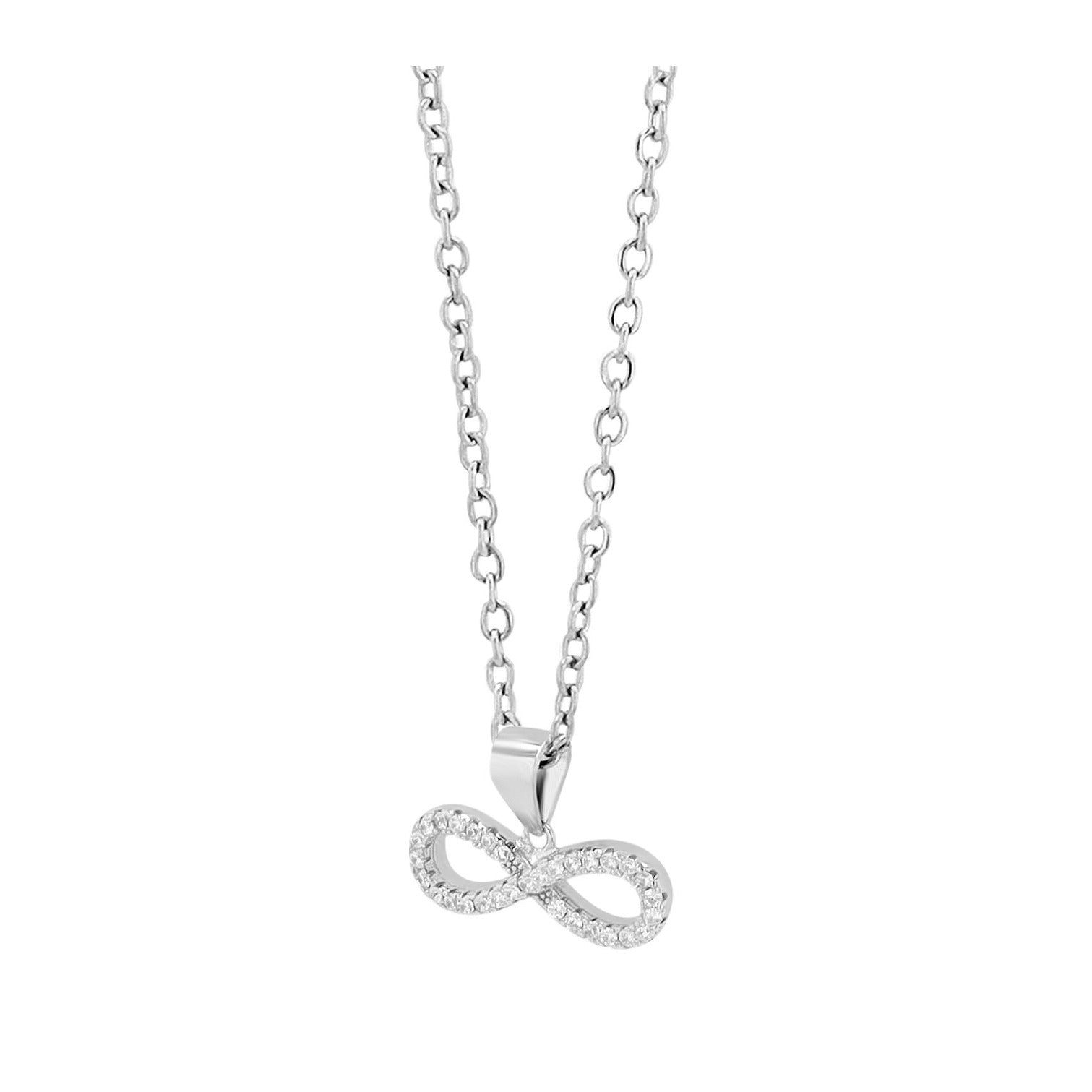 Damen Anhänger – Unendlichkeitszeichen Anhänger aus 925 Silber mit Zirkonia