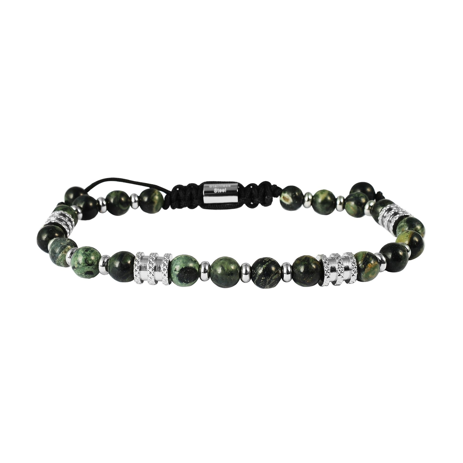 Herren Armband – Kugelarmband aus Edelstahl mit Tigerauge 19,5 cm