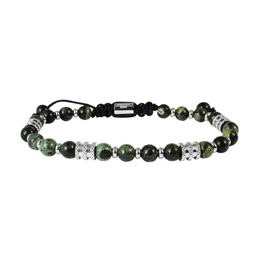 Herren Armband – Kugelarmband aus Edelstahl mit Tigerauge 19,5 cm
