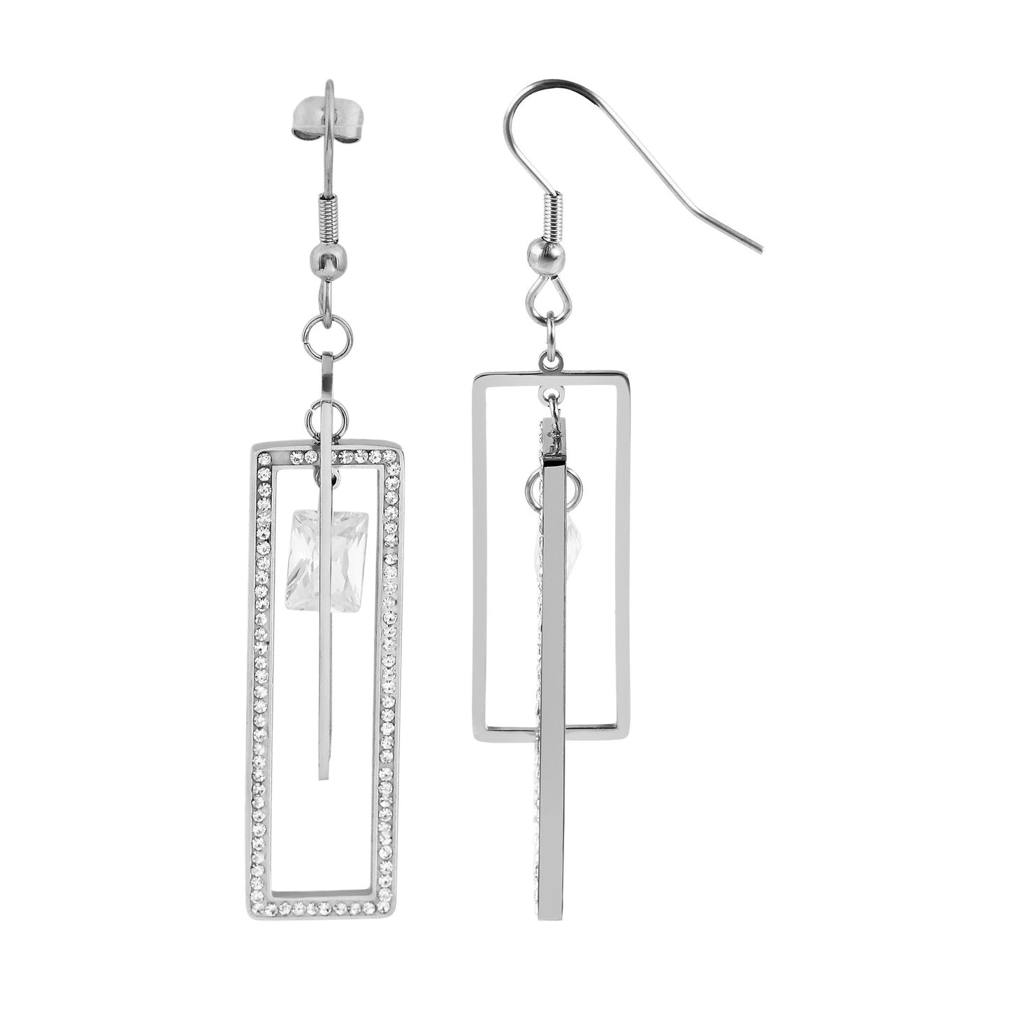 Damen Ohrringe – Ohrstecker aus Edelstahl mit Strass