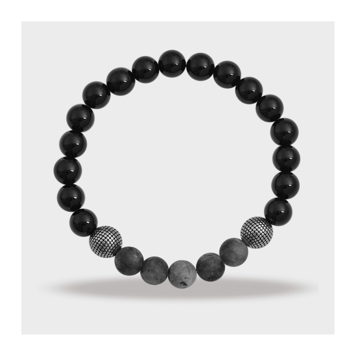 Unisex Armband – Kugelarmband aus Edelstahl mit Achat 17 cm