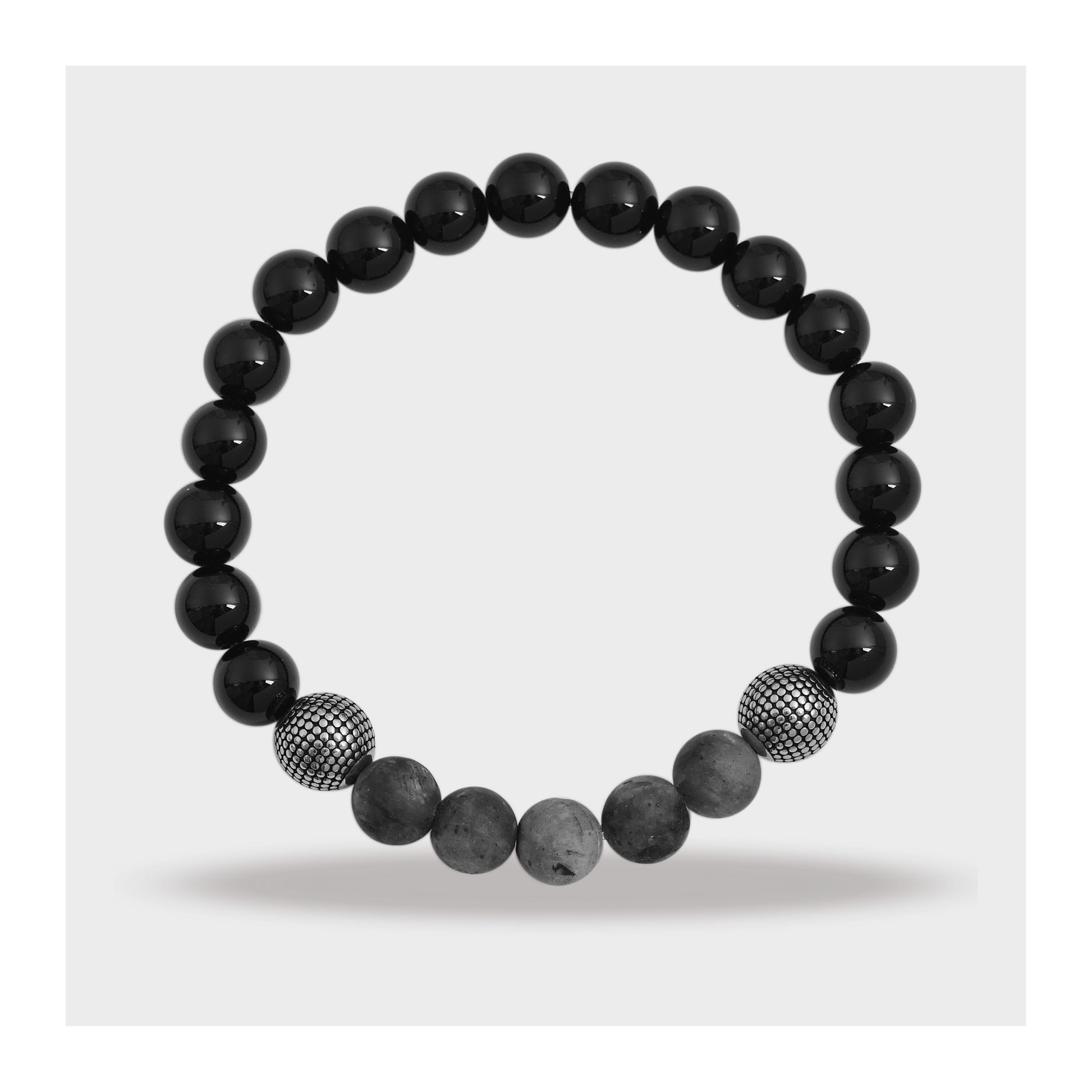 Unisex Armband – Kugelarmband aus Edelstahl mit Achat 17 cm