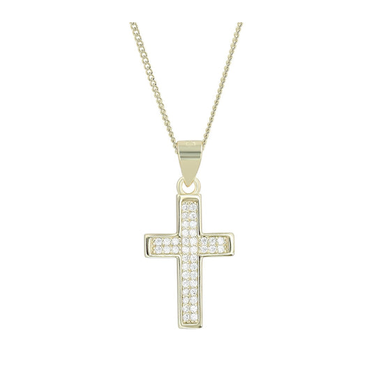 Damen Anhänger – Kreuz Kreuzanhänger aus 925 Silber mit Zirkonia