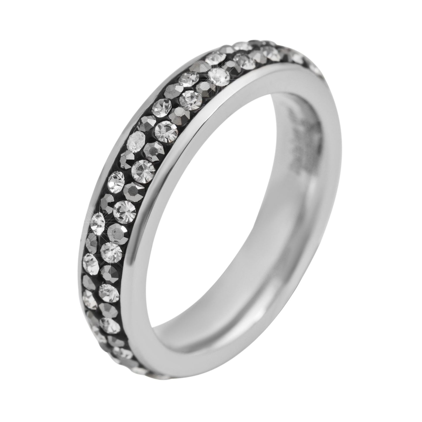 Damen Ring aus Edelstahl mit Strass Steinchen