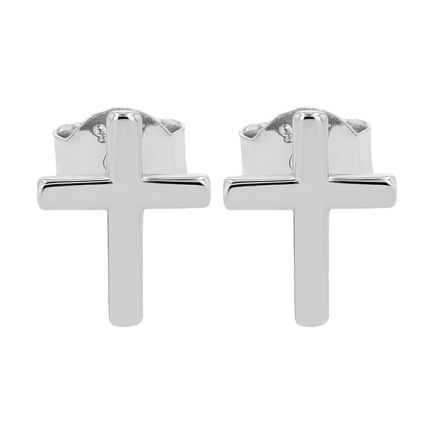 Damen Ohrringe – Ohrstecker Kreuz aus 925 Silber