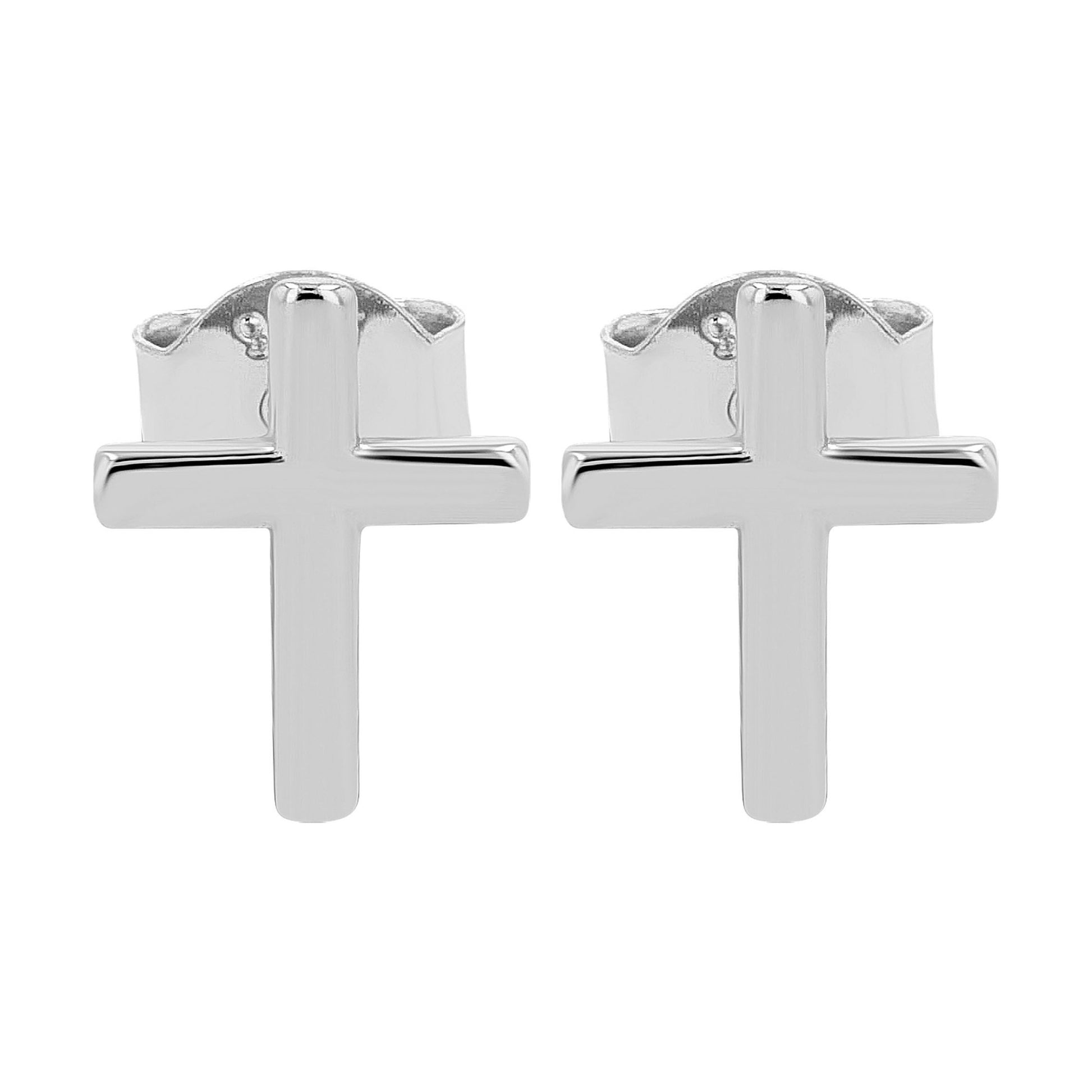 Damen Ohrringe – Ohrstecker Kreuz aus 925 Silber