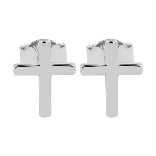 Damen Ohrringe – Ohrstecker Kreuz aus 925 Silber