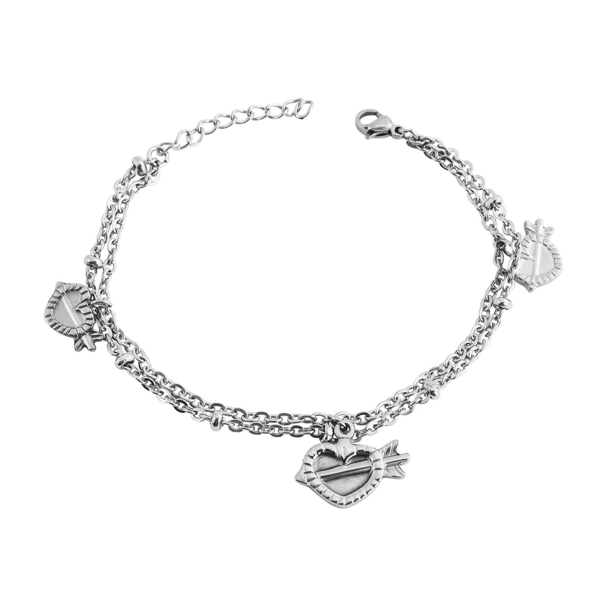 Damen Armband – Herz aus Edelstahl 17 cm