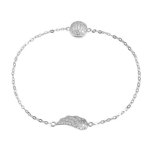 Damen Anhänger – Flügel Anhänger aus 925 Silber mit Zirkonia
