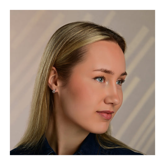 Damen Ohrringe – Creole aus 925 Silber mit Zirkonia