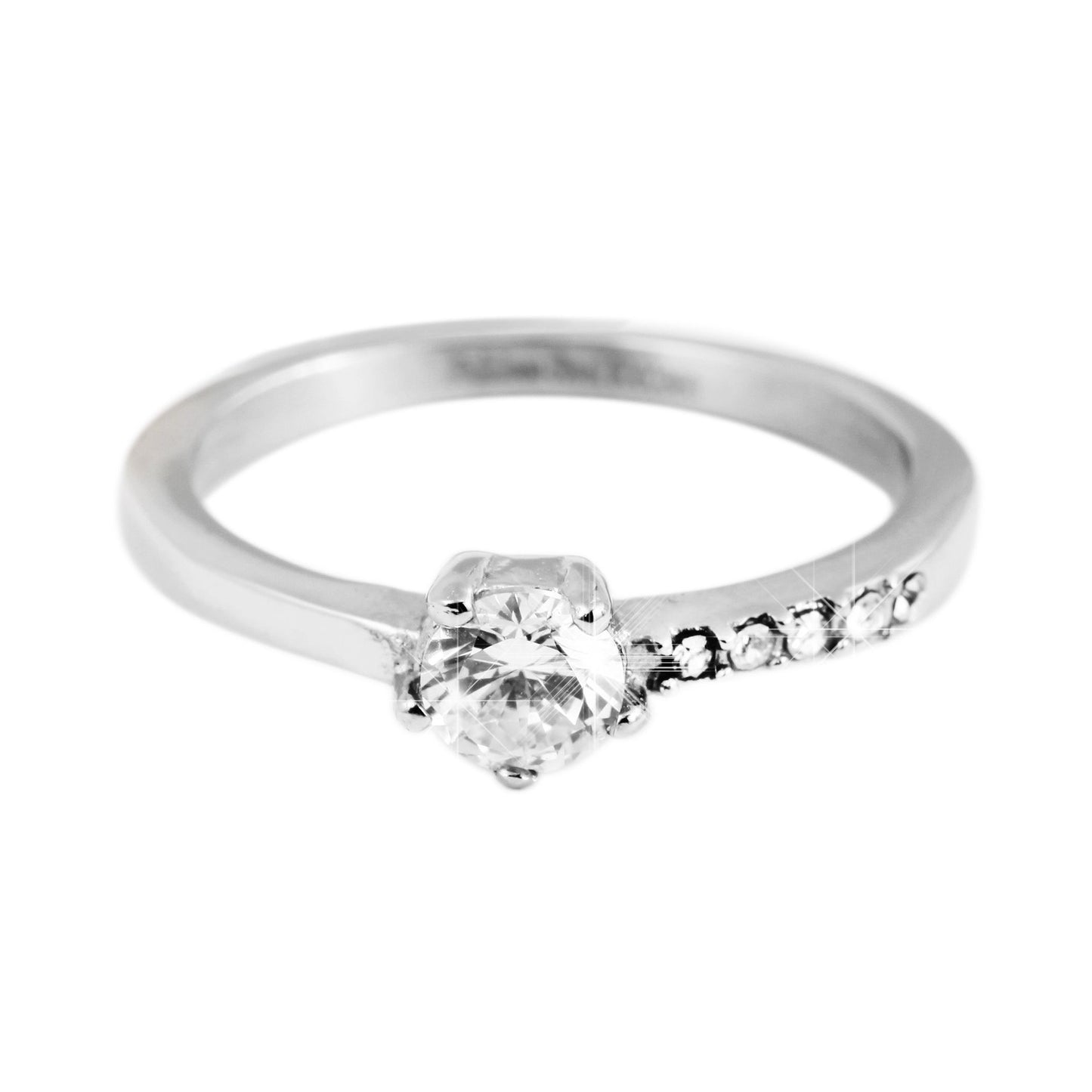 Damen Ring aus Edelstahl mit Zirkonia