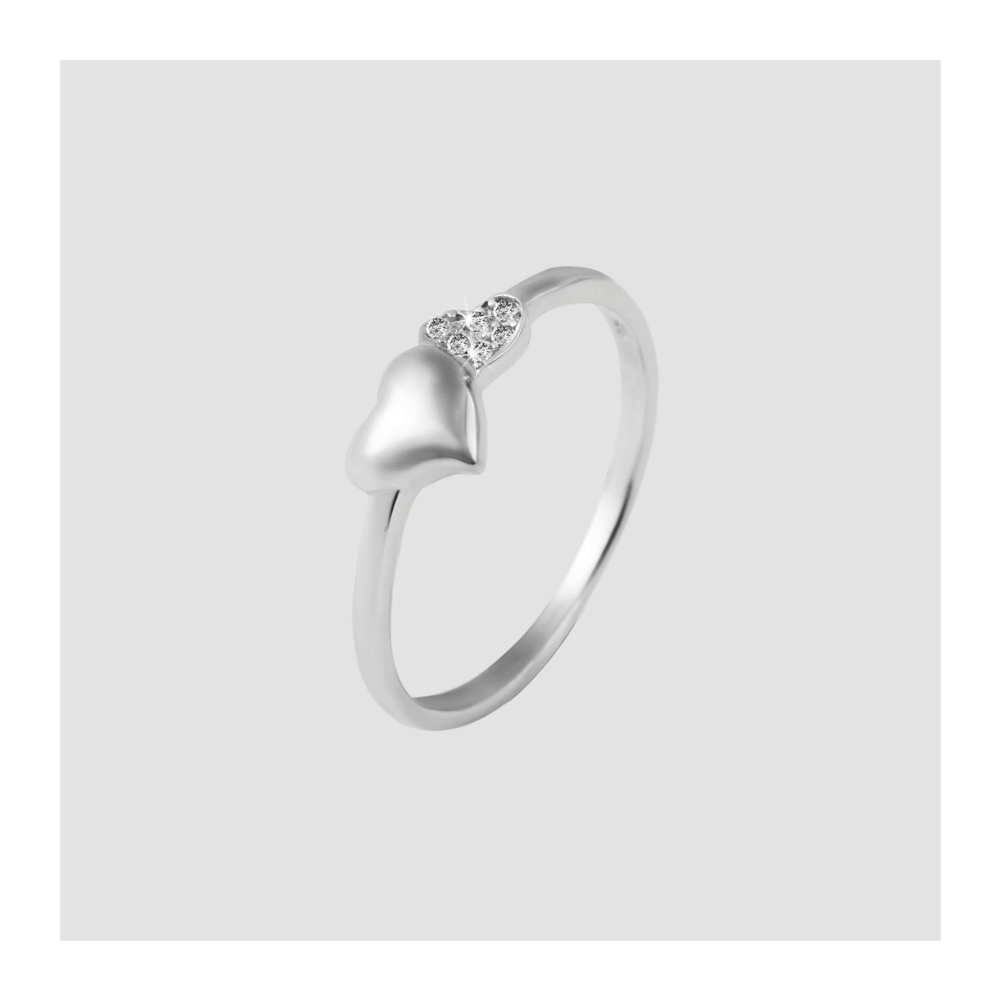 Damen Ring Herz aus 925 Silber mit Zirkonia