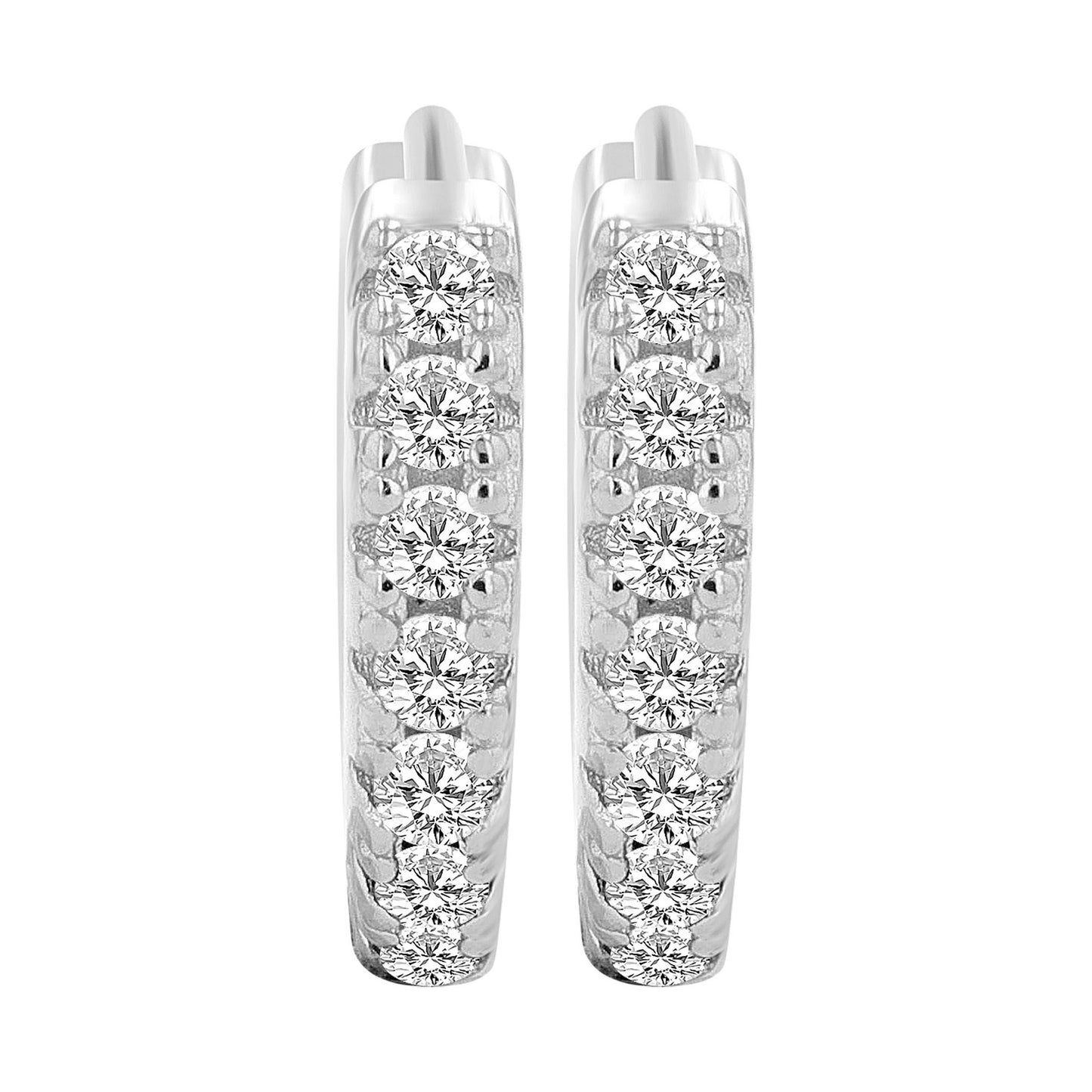 Damen Ohrringe – Klappcreole aus 925 Silber mit Zirkonia