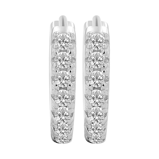 Damen Ohrringe – Klappcreole aus 925 Silber mit Zirkonia