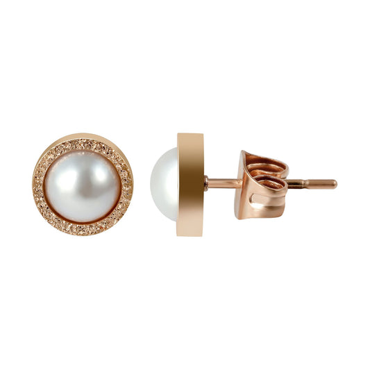 Damen Ohrringe – Ohrstecker aus Edelstahl mit Perle