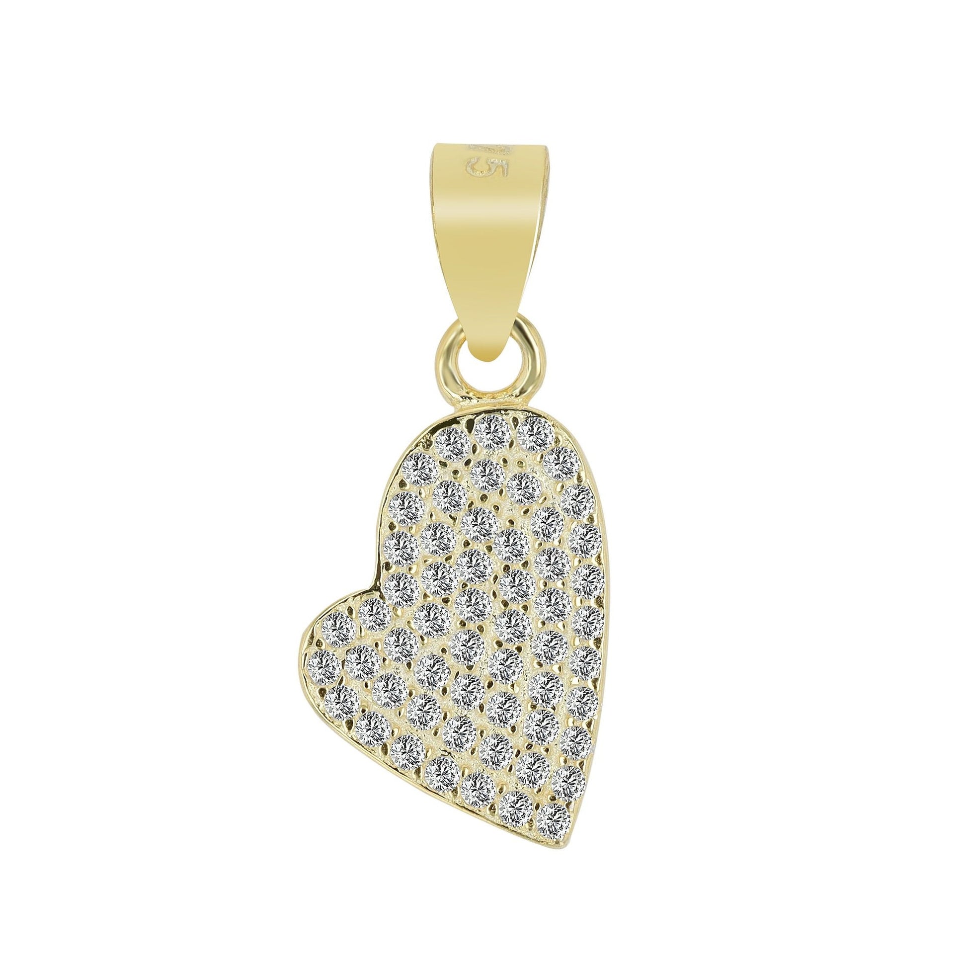 Damen Anhänger – Herz Herzanhänger aus 925 Silber mit Zirkonia