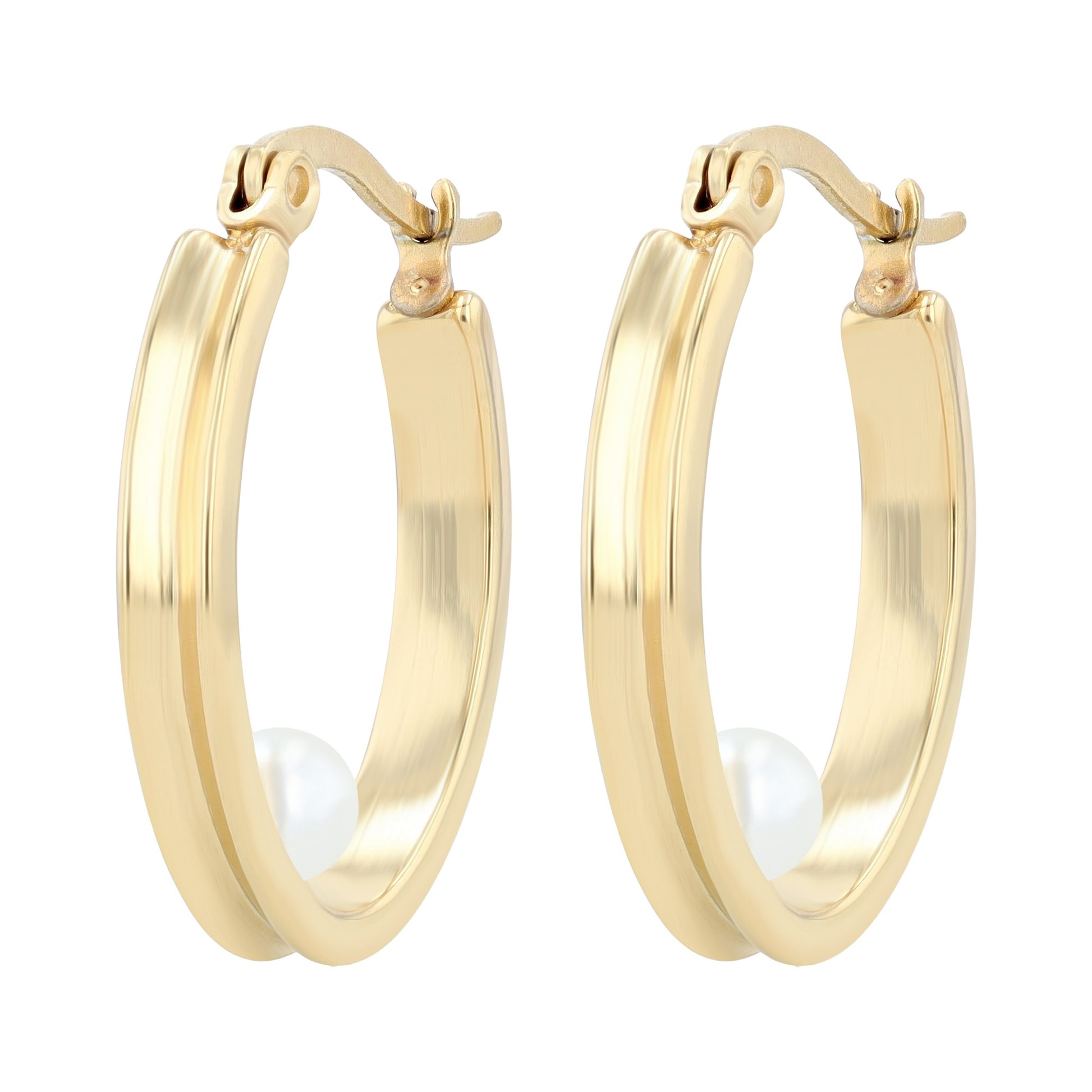 Damen Ohrringe aus Edelstahl mit Perle