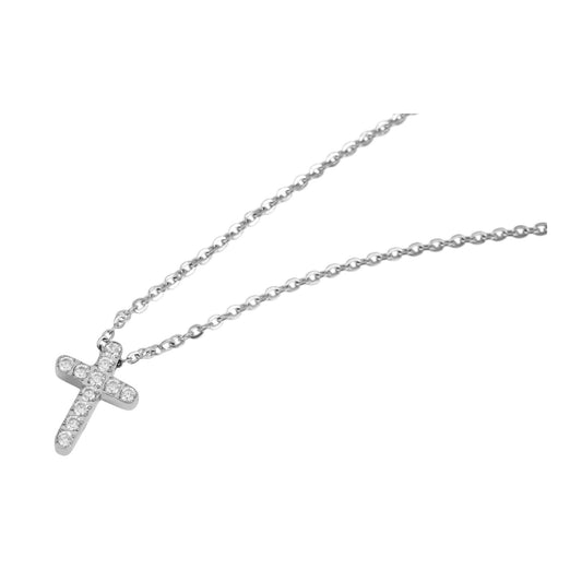 Damen Halskette mit Anhänger – Kreuz aus Edelstahl