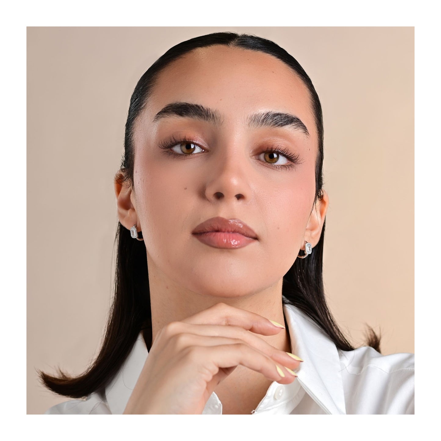 Damen Ohrringe – Klappcreole aus 925 Silber mit Zirkonia