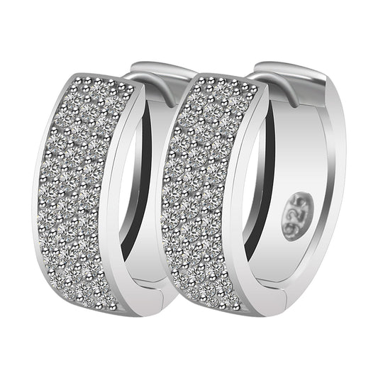 Damen Ohrringe – Klappcreole aus 925 Silber mit Zirkonia