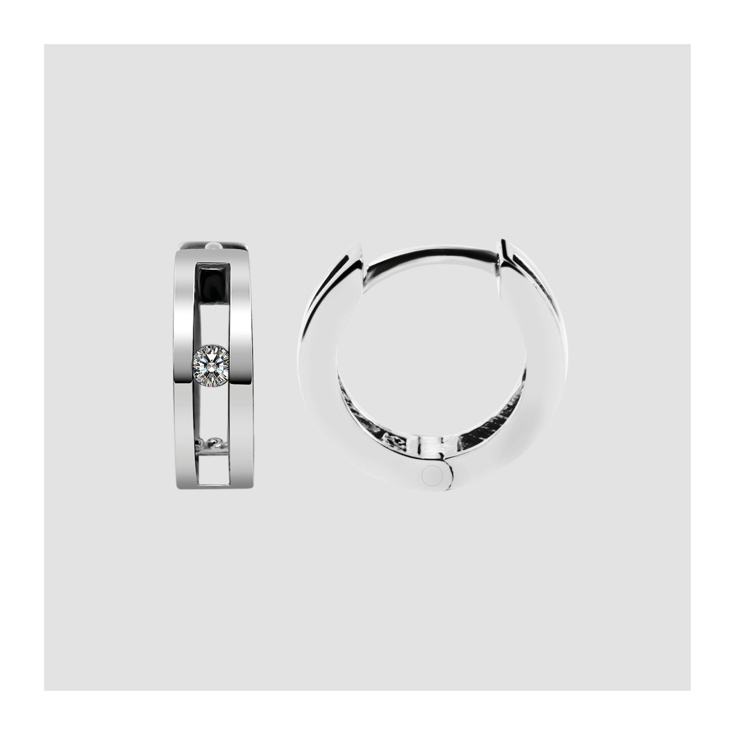 Damen Ohrringe – Klappcreole aus 925 Silber mit Zirkonia