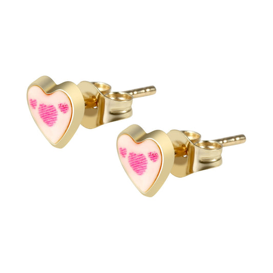 Mädchen Ohrringe – Ohrstecker aus 333 Gold mit Emaille