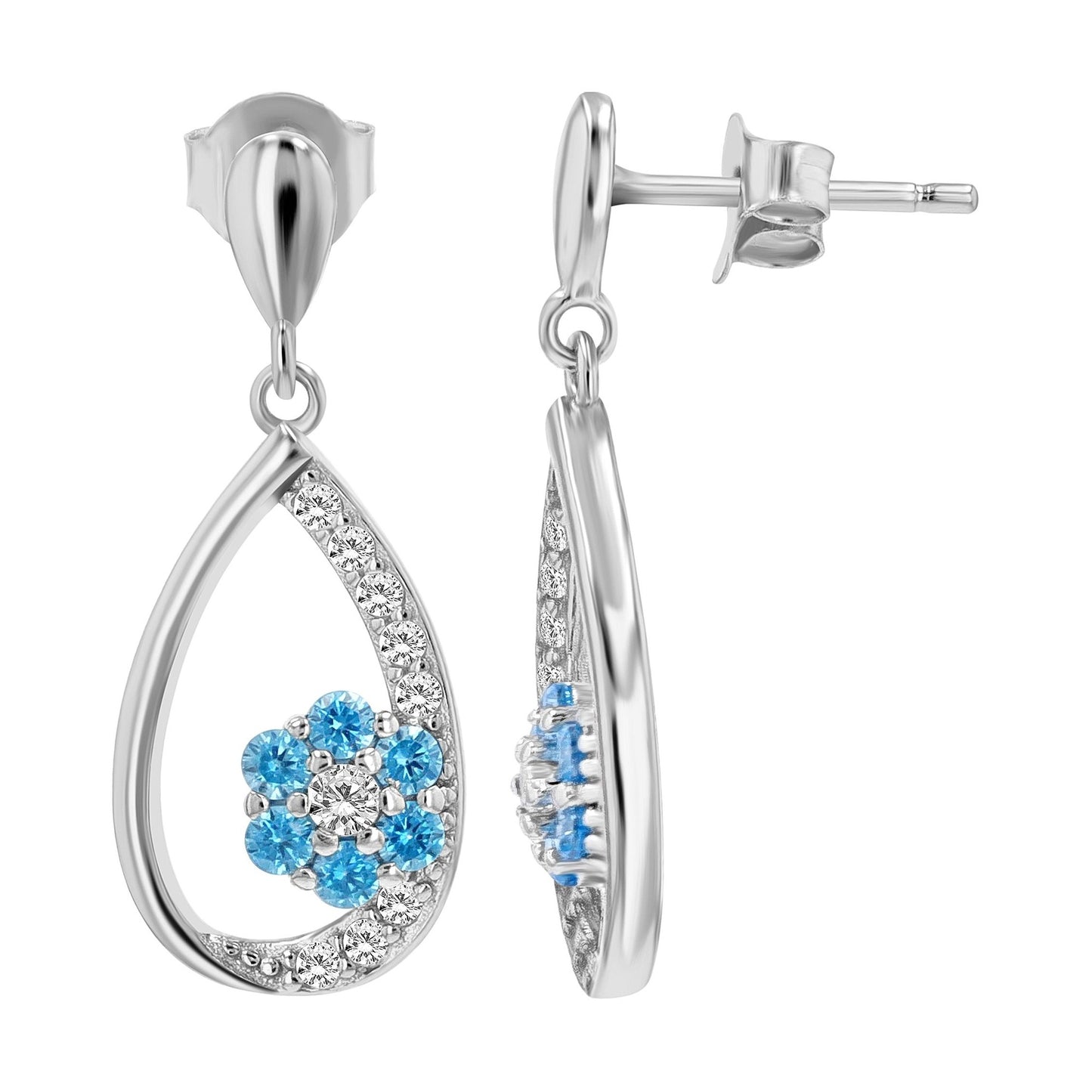 Damen Ohrringe – Ohrhänger aus 925 Silber mit Zirkonia