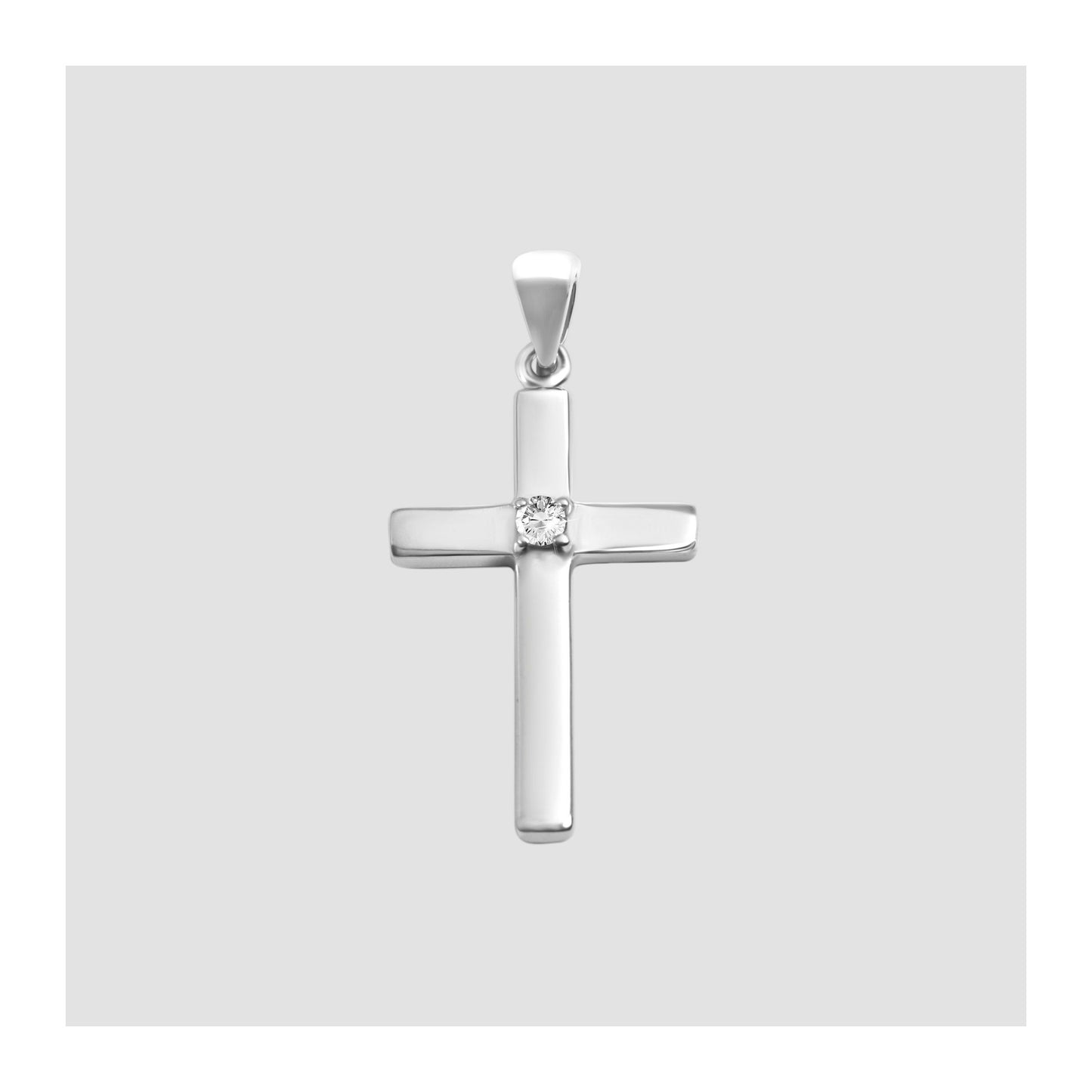Damen Anhänger – Kreuz Kreuzanhänger aus 925 Silber mit Zirkonia