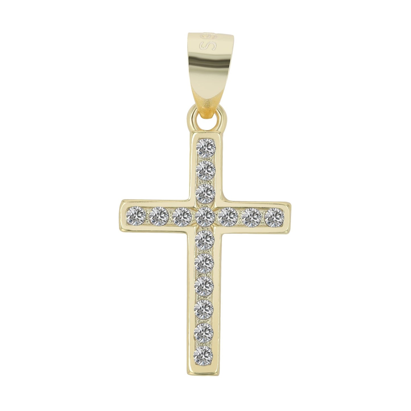 Damen Anhänger – Kreuz Kreuzanhänger aus 925 Silber mit Zirkonia
