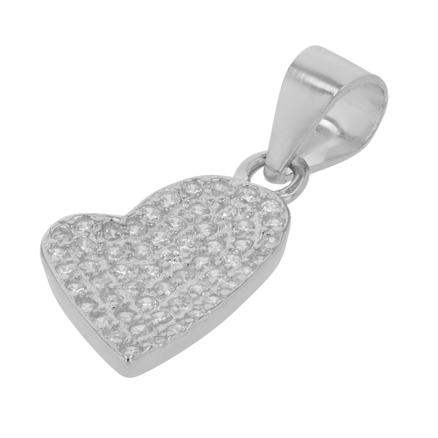 Damen Anhänger – Herz Herzanhänger aus 925 Silber mit Zirkonia