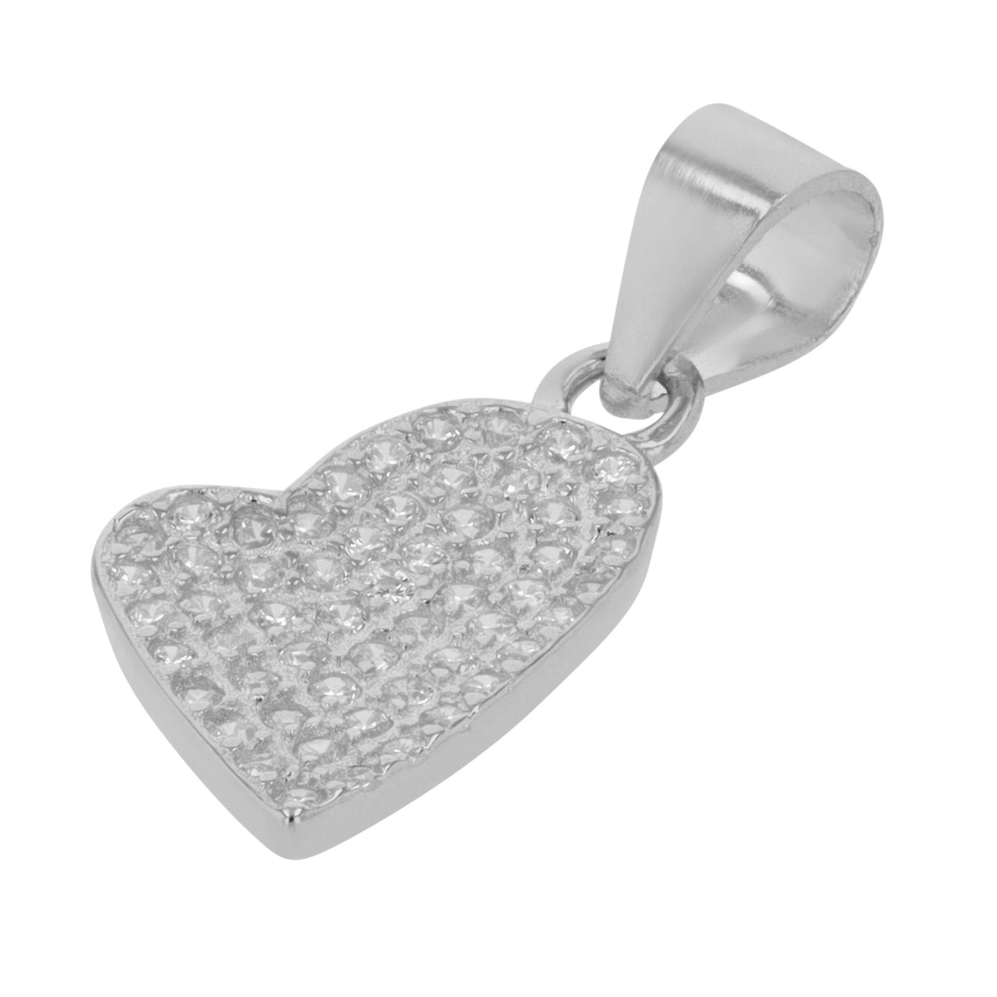 Damen Anhänger – Herz Herzanhänger aus 925 Silber mit Zirkonia