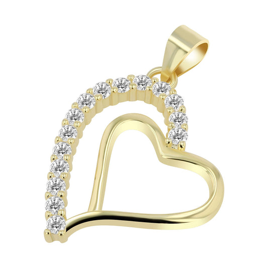 Damen Anhänger – Herz Herzanhänger aus 925 Silber mit Zirkonia