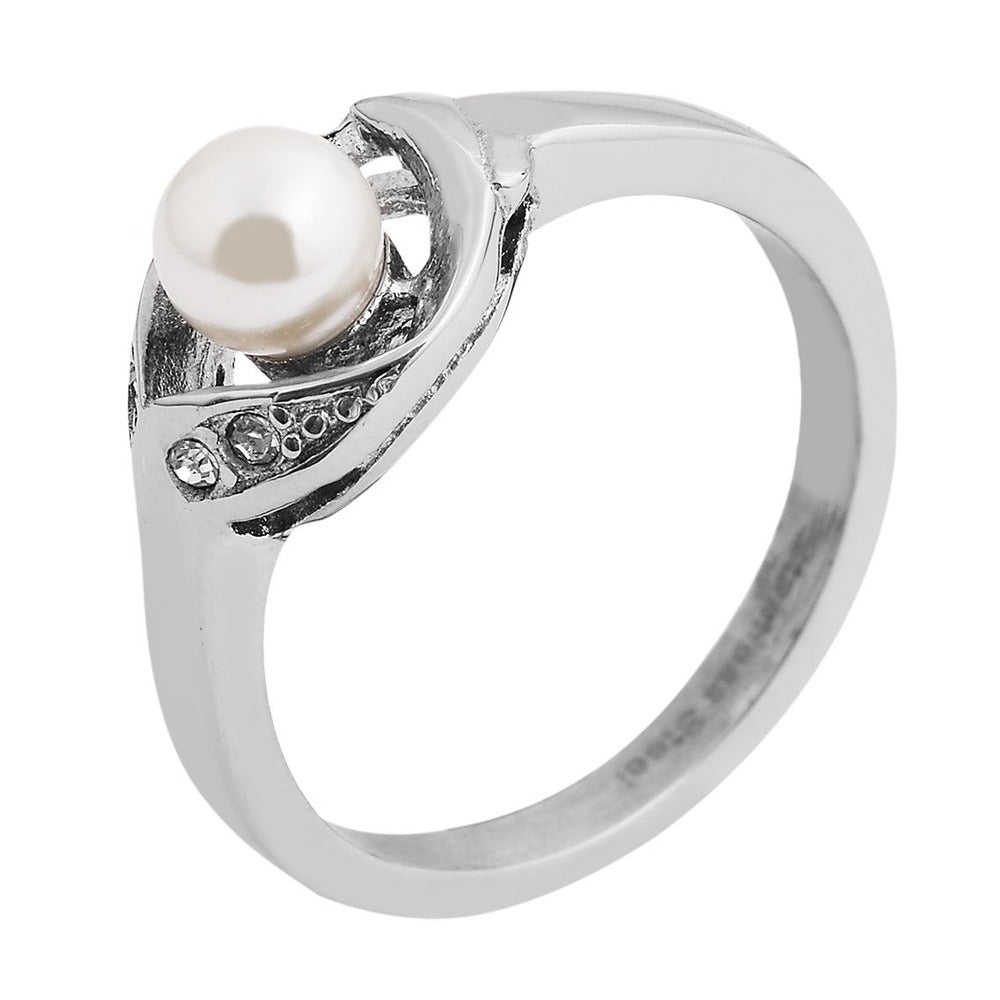Damen Ring aus Edelstahl mit Perle