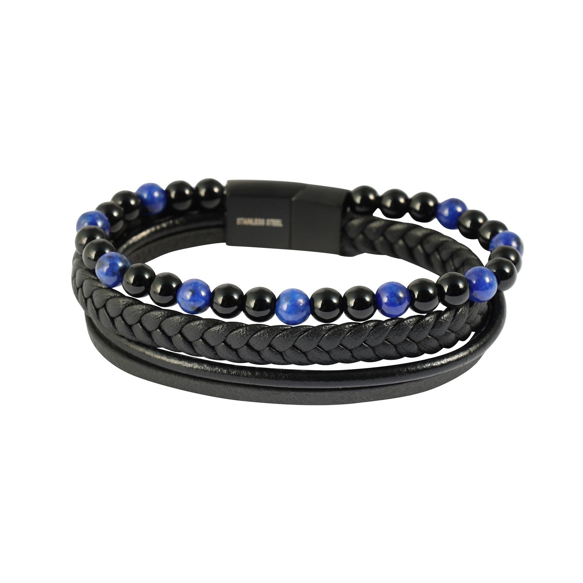 Herren Armband – Lederarmband aus Leder mit Sodalith 21 cm