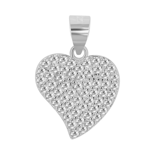 Damen Anhänger – Herzanhänger aus 925 Silber mit Zirkonia
