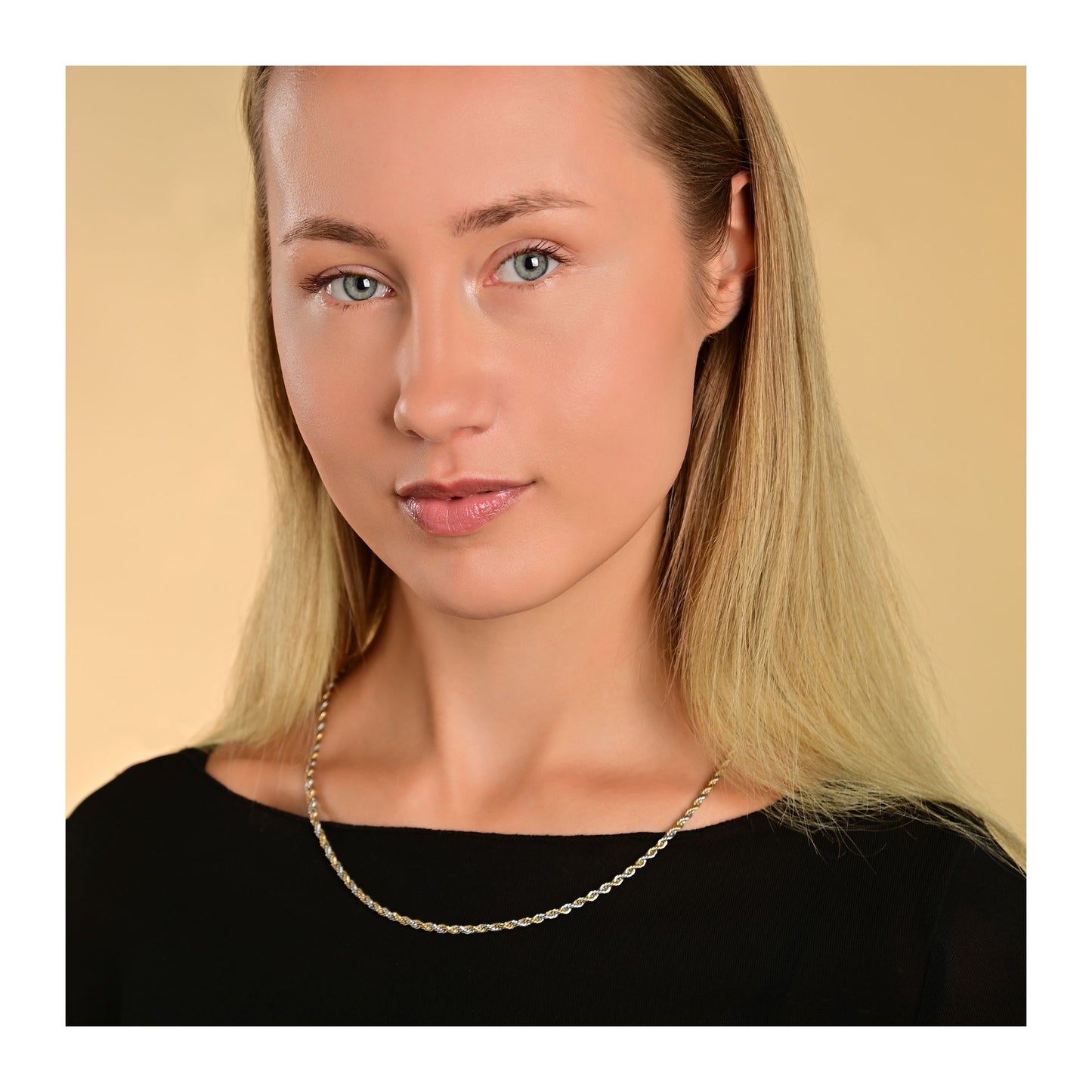 Unisex Halskette – Kordelkette aus Edelstahl 50 cm
