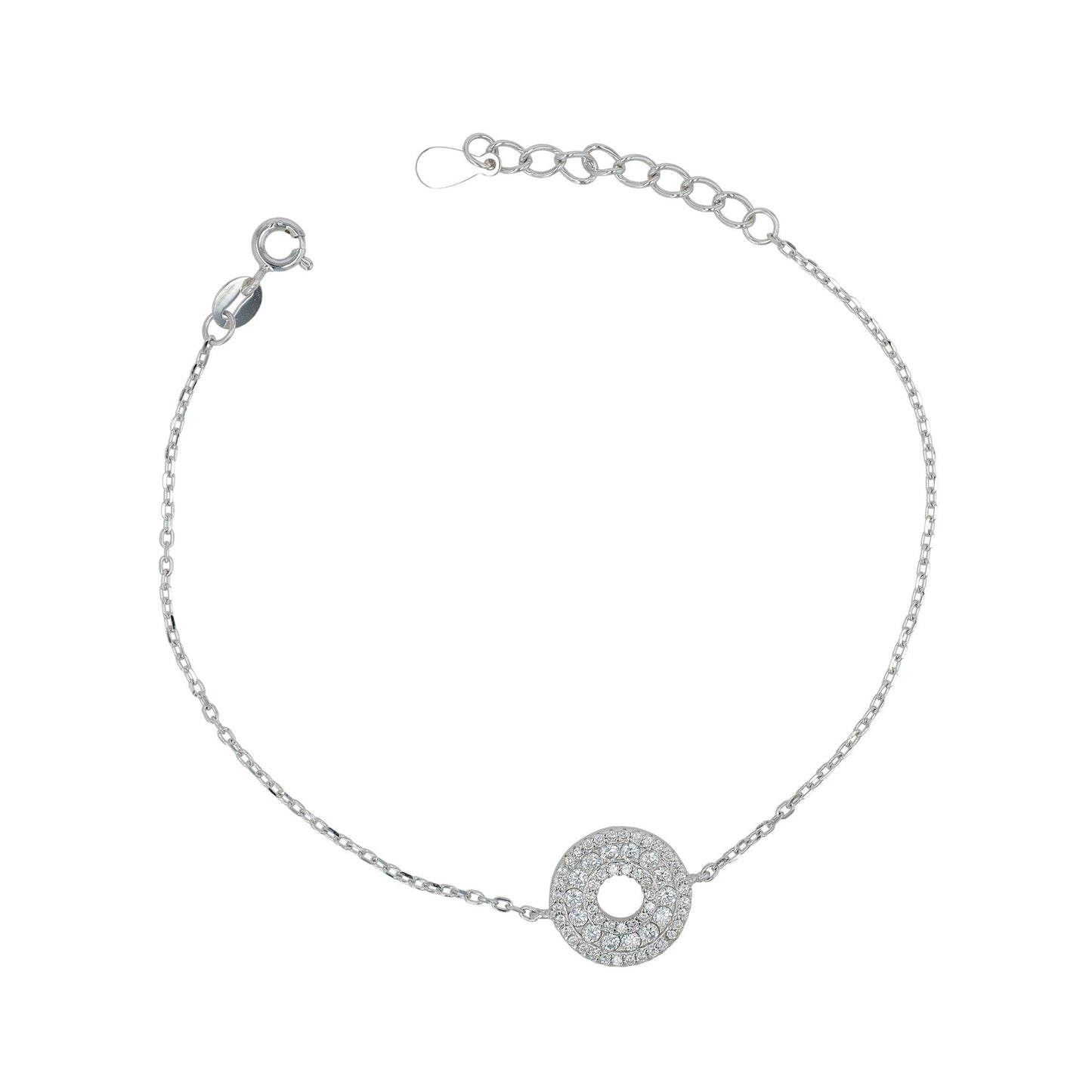 Damen Armband aus 925 Silber mit Zirkonia 17+3 cm