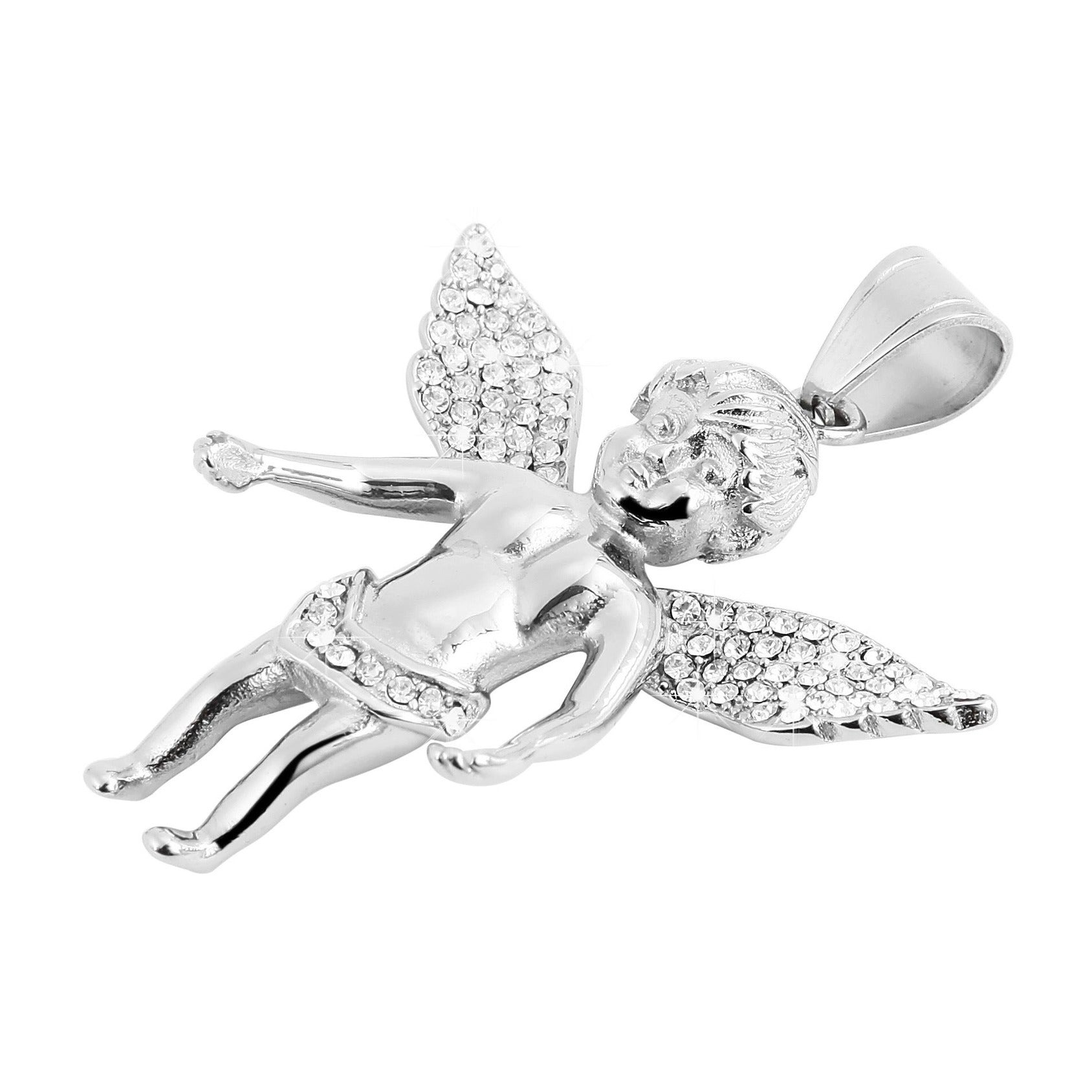 Damen Anhänger – Anhänger aus Edelstahl mit Strass Steinchen