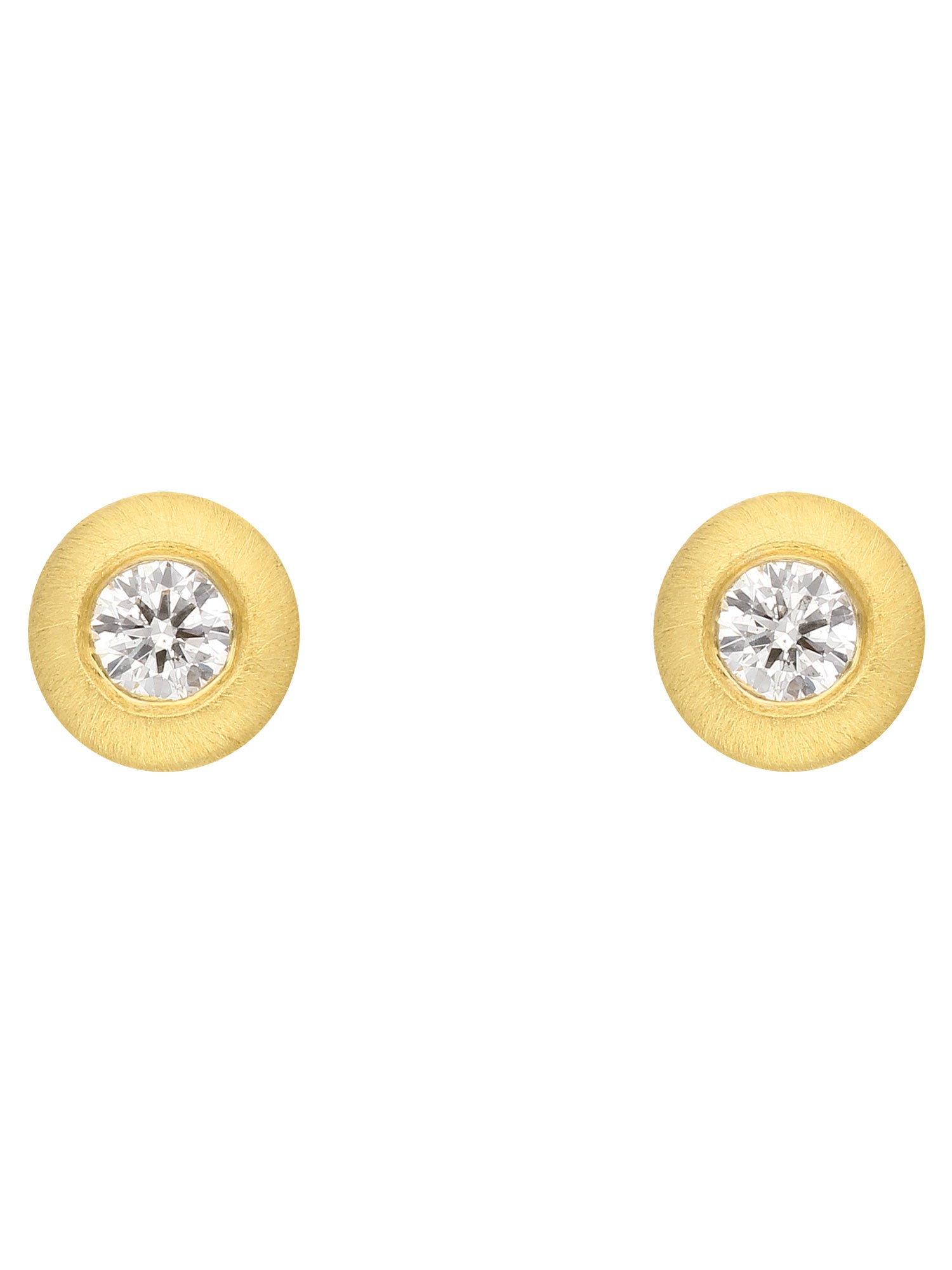 Adelia´s 585 Gold Ohrringe   Ohrstecker mit Diamant   Brillant Ø 4,2 mm