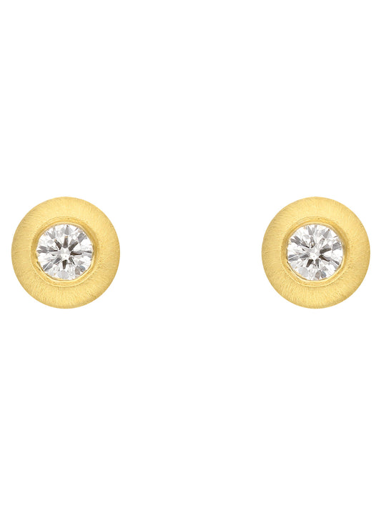 Adelia´s 585 Gold Ohrringe   Ohrstecker mit Diamant   Brillant Ø 4,2 mm